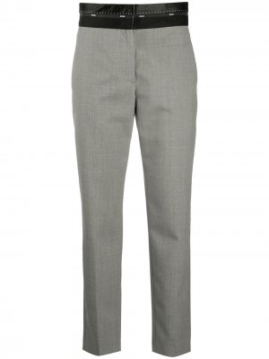 Укороченные брюки строгого кроя MSGM. Цвет: серый
