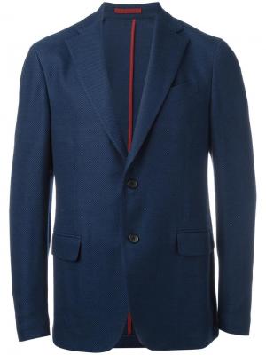 Пиджак в спортивном стиле с фактурным узором Salvatore Ferragamo. Цвет: синий
