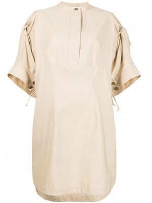 Платье-рубашка длины мини с драпировкой 3.1 Phillip Lim. Цвет: нейтральные цвета