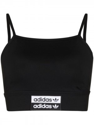 Спортивный бюстгальтер Originals с нашивкой-логотипом adidas. Цвет: черный