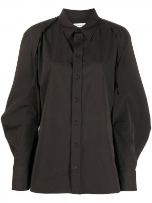Рубашка с объемными рукавами Bottega Veneta. Цвет: коричневый