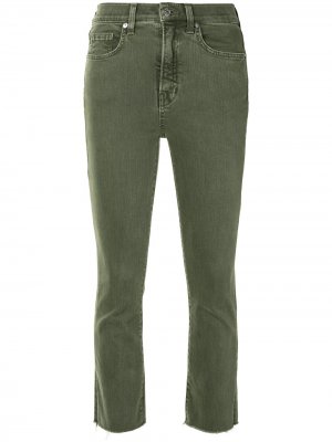 Укороченные джинсы скинни Veronica Beard. Цвет: зеленый