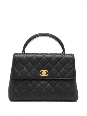 Маленький стеганый портфель 1997-го года Chanel Pre-Owned. Цвет: черный