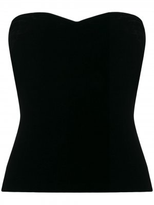 Топ-бюстье 1970-х годов Yves Saint Laurent Pre-Owned. Цвет: черный