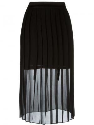 Прозрачная плиссированная юбка Murmur. Цвет: чёрный