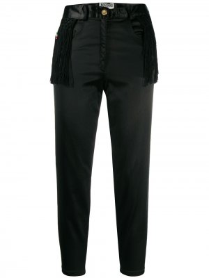 Укороченные брюки с бахромой Moschino Pre-Owned. Цвет: черный