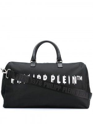 Дорожная сумка с логотипом Philipp Plein. Цвет: черный