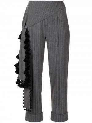 Укороченные брюки Roman с узором шеврон Hellessy. Цвет: серый