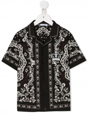 Рубашка с принтом Dolce & Gabbana Kids. Цвет: черный