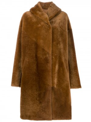 Однобортное пальто Liska. Цвет: коричневый