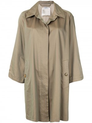 Пальто свободного кроя с потайной застежкой Chanel Pre-Owned. Цвет: коричневый