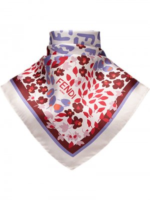 Шейный платок с узором FF Fendi. Цвет: нейтральные цвета