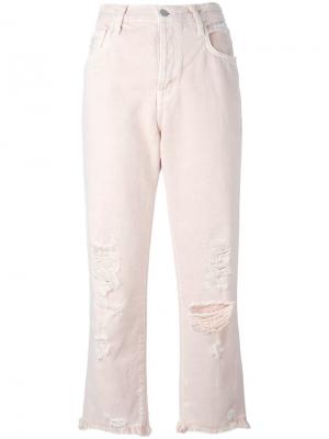 Укороченные джинсы Ivy J Brand. Цвет: розовый