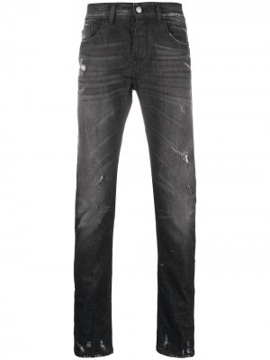 Прямые джинсы с эффектом потертости Frankie Morello. Цвет: черный