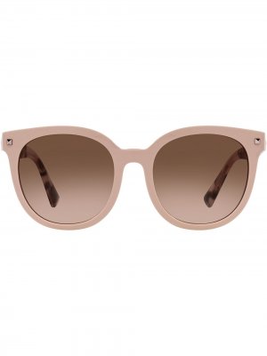 Солнцезащитные очки в круглой оправе Valentino Eyewear. Цвет: коричневый