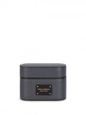 Чехол для AirPods Pro с нашивкой-логотипом Dolce & Gabbana. Цвет: серый
