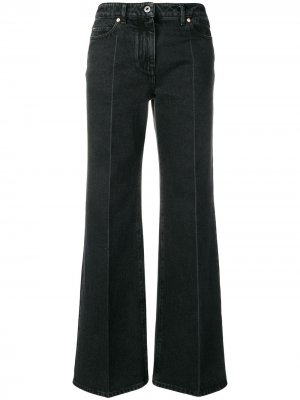 Расклешенные джинсы с контрастным принтом Valentino. Цвет: черный