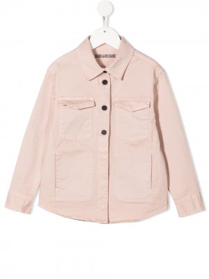 Куртка-рубашка на пуговицах Zadig & Voltaire Kids. Цвет: розовый