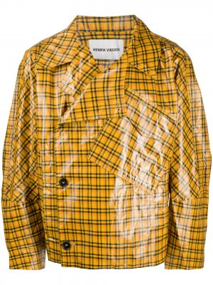 Куртка в клетку HENRIK VIBSKOV. Цвет: желтый