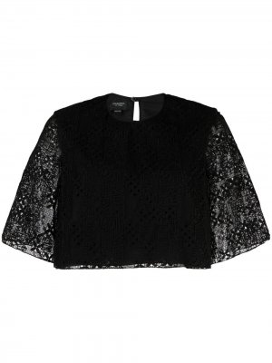 Укороченная блузка с вышивкой Giambattista Valli. Цвет: черный