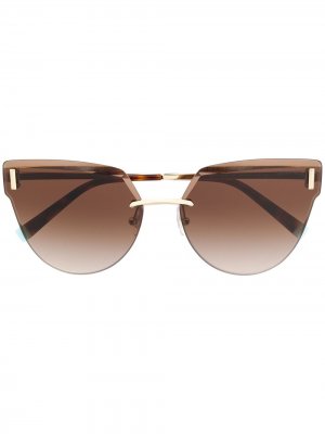 Солнцезащитные очки в оправе кошачий глаз Tiffany & Co Eyewear. Цвет: коричневый