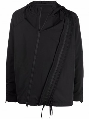 Куртка асимметричного кроя с капюшоном Post Archive Faction. Цвет: черный