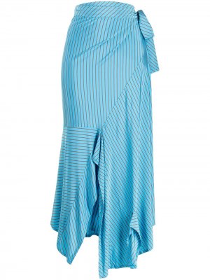 Полосатая юбка миди MM6 Maison Margiela. Цвет: синий
