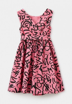 Платье Moschino Kid. Цвет: розовый
