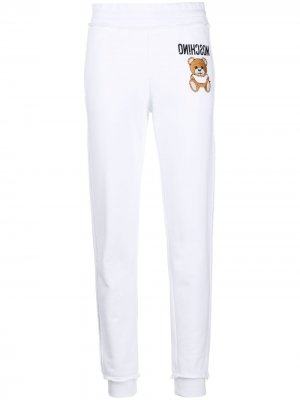 Спортивные брюки с вышивкой Teddy Bear Moschino. Цвет: белый