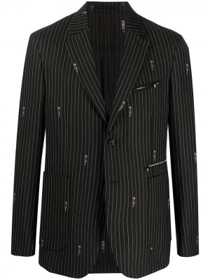 Пиджак с логотипом GV Signature Versace. Цвет: черный