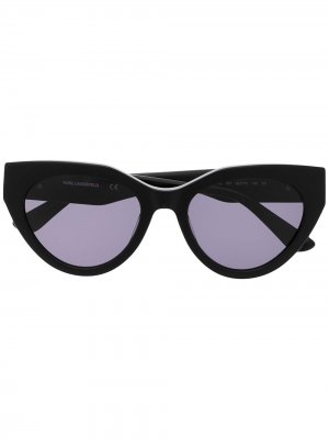 Солнцезащитные очки в оправе кошачий глаз Karl Lagerfeld. Цвет: черный