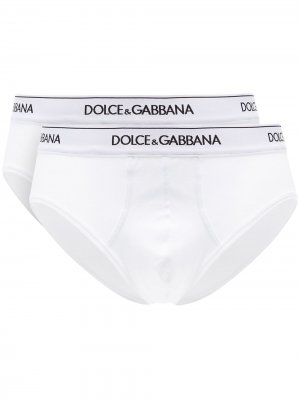 Комплект из двух трусов-брифов Dolce & Gabbana. Цвет: белый