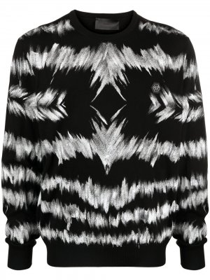 Пуловер с принтом тай-дай Philipp Plein. Цвет: черный