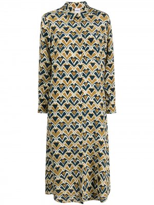 Платье-рубашка с геометричным принтом Aspesi. Цвет: нейтральные цвета
