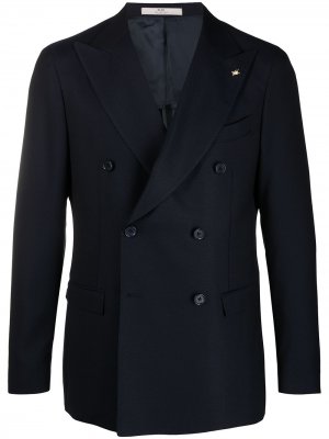 Двубортный пиджак Corneliani. Цвет: синий