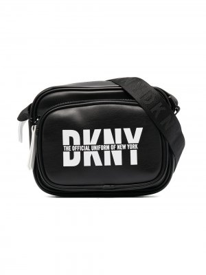 Сумка на плечо с логотипом Dkny Kids. Цвет: черный