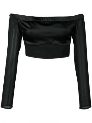 Укороченный топ Cage со спущенными плечами Kiki de Montparnasse. Цвет: черный