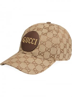 Парусиновая бейсбольная кепка с узором GG Gucci. Цвет: нейтральные цвета