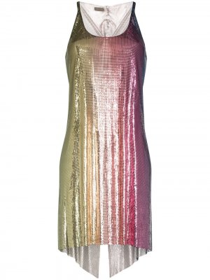 Платье мини с цепочками Paco Rabanne. Цвет: золотистый