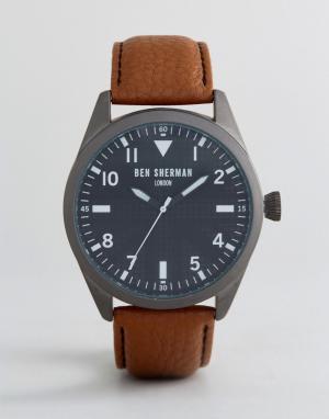 Часы с коричневым кожаным ремешком  WB074BR Ben Sherman. Цвет: рыжий