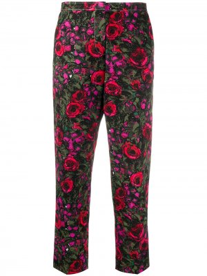 Укороченные брюки с цветочным принтом Marni. Цвет: черный