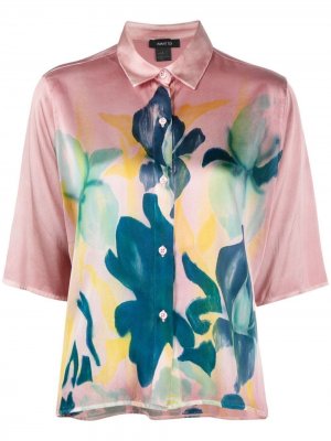 Рубашка с короткими рукавами и цветочным принтом Avant Toi. Цвет: розовый