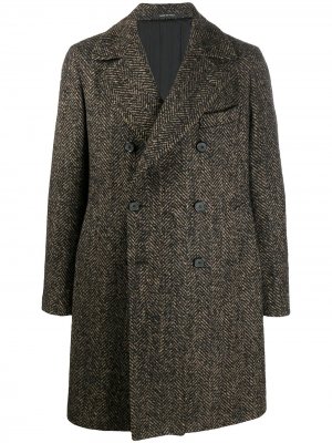 Пальто Arden с узором шеврон Tagliatore. Цвет: коричневый