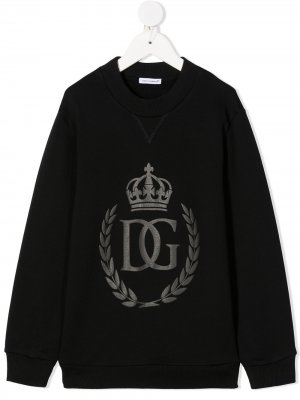 Толстовка с логотипом Dolce & Gabbana Kids. Цвет: черный