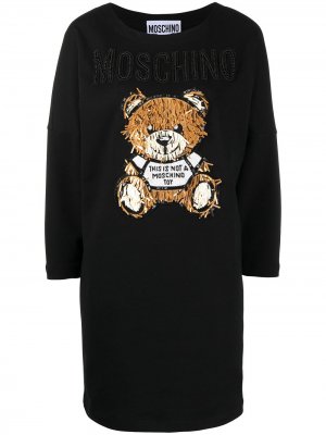Декорированное платье-свитер Moschino. Цвет: черный