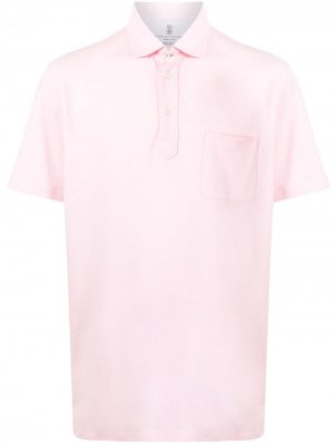 Рубашка поло с карманом Brunello Cucinelli. Цвет: розовый
