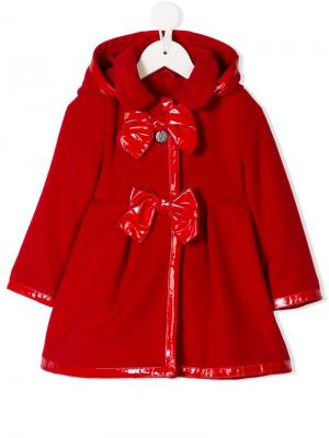 Пальто с капюшоном и бантом Lapin House. Цвет: красный