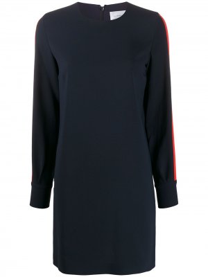 Платье миди с контрастными полосками Victoria Beckham. Цвет: синий