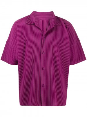 Плиссированная рубашка с короткими рукавами Homme Plissé Issey Miyake. Цвет: фиолетовый