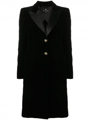 Пальто с гравировкой на пуговицах Etro. Цвет: черный